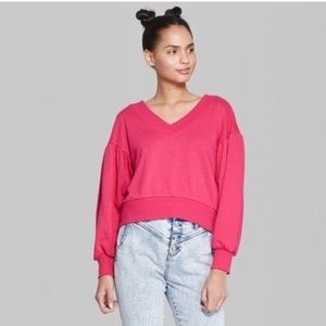 💕Wild Fable Cropped V-neck Sweatshirt💕